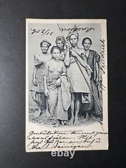 Carte postale RPPC des Indes néerlandaises de 1906, couverture de Makasgee à Heilbronn en Allemagne