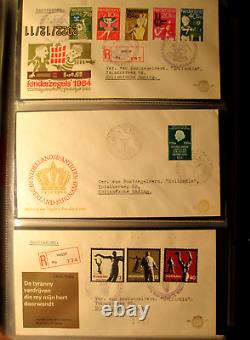 Collection de couvertures FDC des Pays-Bas 1955 1982