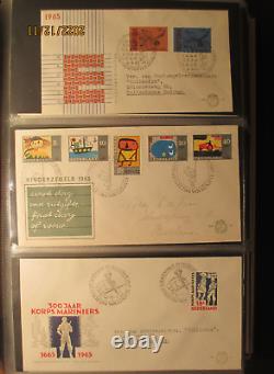 Collection de couvertures FDC des Pays-Bas 1955 1982