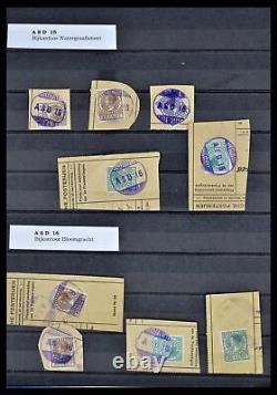 Collection de timbres Lot 38572 Pays-Bas avec oblitérations en caoutchouc dans un classeur de stockage