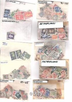 Collection de timbres des Pays-Bas environ 400 timbres usagés beaucoup de doublons mb26