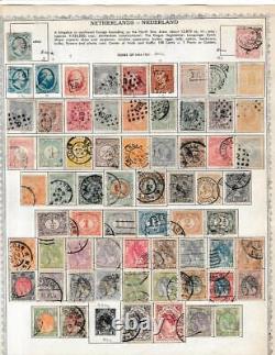 Collection de timbres des Pays-Bas usagée sur les pages d'album Minkus HCV VOIR