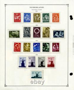Collection de timbres néerlandais puissants chargés des années 1930 aux années 2000, neufs et oblitérés.