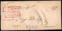 Enveloppe sans timbre des Indes orientales néerlandaises de 1847 avec M/S 'Franco' et cachet à la main.