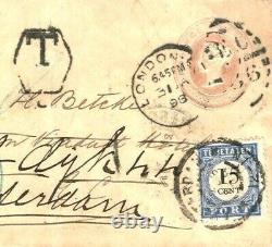GB Penny Pink NETHERLANDS Postage Due TAXE Underpaid 1898 Destination Mail U43a
<br/>
	   Timbre de la GB Penny Pink NETHERLANDS Postage Due TAXE Insuffisant 1898 Courrier de destination U43a
