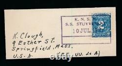 Indes occidentales néerlandaises 1931 Miniature Envelope Sea Post Colombie Navire Stuyvesant Knsm
