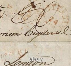 Indes orientales néerlandaises Pré-Timbre 1836 Lettre complète avec ZEEBRIEF OVAL DEN HELDER RARE