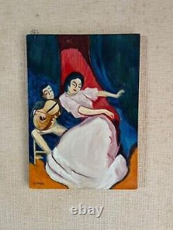 Kees Van Dongen Toile à l'huile incroyable signée estampillée