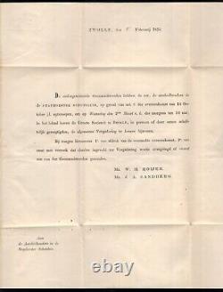 Lettre pliée Pays-Bas, 1853. Zwolle à Deventer. Imprimé.