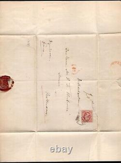 Lettre pliée Pays-Bas, 1861. Leiden à Rotterdam