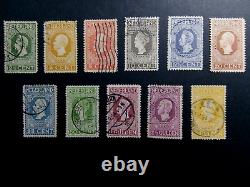 Pays-Bas 1913 Le 100e anniversaire de l'indépendance 11 timbres usagés Cote de 200 £