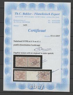Pays-Bas 1924 NVPH 61b & 61c tête-bêche MNH certificat