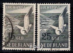 Pays-Bas 1951 Mi. 580-581 Utilisé 100% Oiseaux par avion