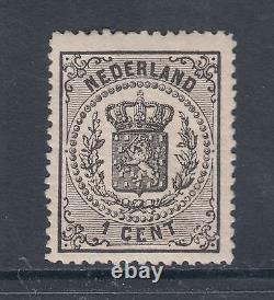 Pays-Bas Sc 18 MLH. 1869 1c noir Armoiries, TB