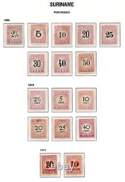Pays-Bas Suriname 1886-1956 Ensembles complets des timbres de taxe postale