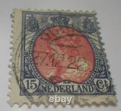 Pays-bas, 1908, 15 Cent, Reine Wilhelmina, Rare Timbre D'occasion