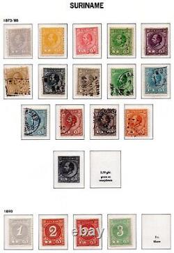 Surinam Pays-Bas 1873-1925 Collection de plus de 80 timbres, principalement neufs, certains utilisés