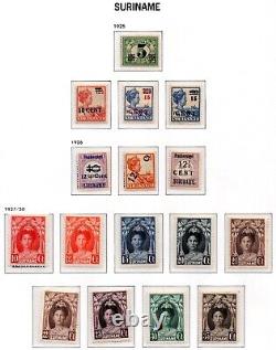 Surinam Pays-Bas 1873-1925 Collection de plus de 80 timbres, principalement neufs, certains utilisés