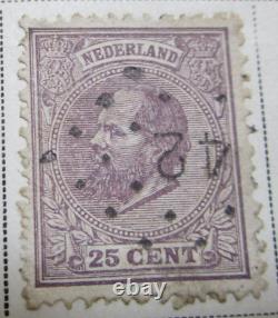 Timbre des Pays-Bas 1872 25C Rare Livre de timbres anciens 3-468