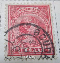 Timbre des Pays-Bas 1891 10C Rare Livre de timbres ancien 3-472