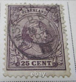 Timbre des Pays-Bas 1891 25C Rare Antique StampBook3-473