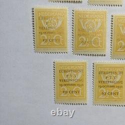 Timbre néerlandais de 1943 n°244 MNH MH OG avec surcharge dorée - Lot d'investissement de 9 timbres