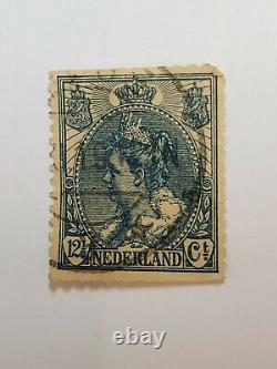 Timbre rare vintage des Pays-Bas 1899 de 12 1/2 centimes Pays-Bas Europe Timbres