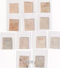 Timbres des PAYS-BAS - 1852-67 - Collection utilisée du roi Guillaume III avec de grands dommages