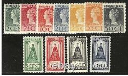 Timbres des Pays-Bas #124-134 (11) Série Anniversaire de la Reine 1923 - Non utilisés