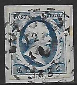 Timbres des Pays-Bas 1852 NVPH 1c Plaque II Annulation cercle brisé LOENEN VF