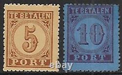 Timbres des Pays-Bas 1870 NVPH DUE 1-2 MLH VF / VALEUR CATALOGUE 650$