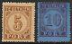 Timbres Des Pays-bas 1870 Nvph Due 1-2 Mlh Vf / Valeur Catalogue 650$