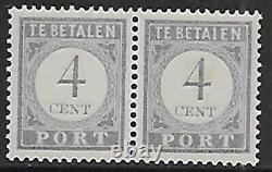 Timbres des Pays-Bas 1912 NVPH DUE 49+Erreur 49ABF = BETAIEN MNH / VALEUR CATALOGUE 250 $