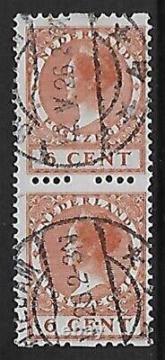 Timbres des Pays-Bas 1925 NVPH Roltanding R7 paire verticale CANC VF
